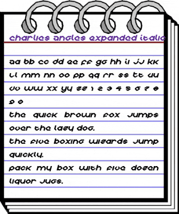 Charlie's Angles Expanded Italic Expanded Italic animated font preview