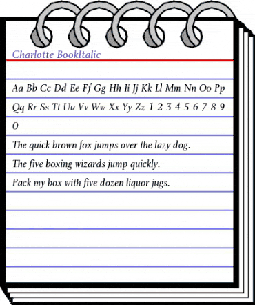 Charlotte BookItalic animated font preview Charlotte BookItalic animated font preview