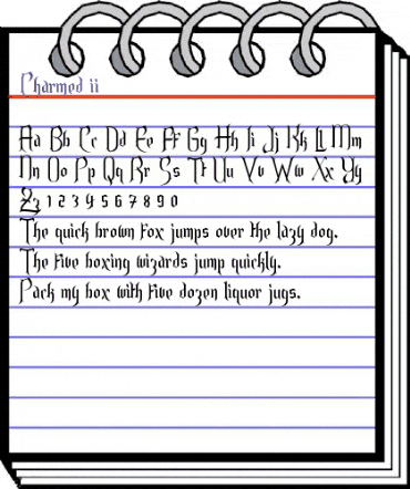 Charmed ii Regular animated font preview
