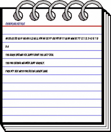 Charmling Rotalic Italic animated font preview