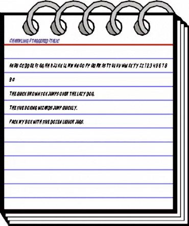 Charmling Staggered Italic Italic animated font preview Charmling Staggered Italic Italic animated font preview