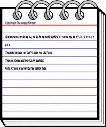 Charmling Staggered Rotalic Italic animated font preview