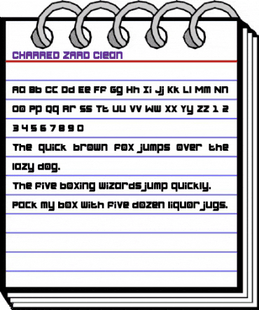 CHARRED ZARD Clean Regular animated font preview