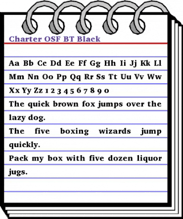 Charter OSF BT Black animated font preview Charter OSF BT Black animated font preview