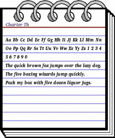 Charter Th Regular animated font preview Charter Th Regular animated font preview