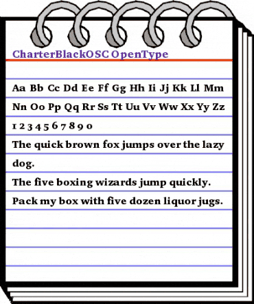 CharterBlackOSC Regular animated font preview