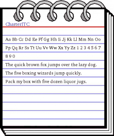 CharterITC Regular animated font preview