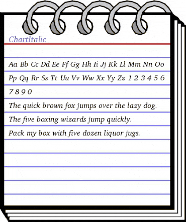 ChartItalic Regular animated font preview