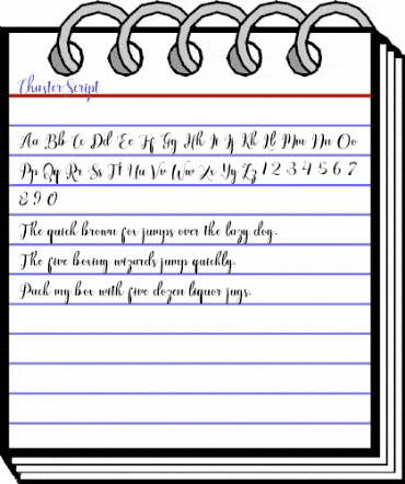 Chaster Script Regular animated font preview