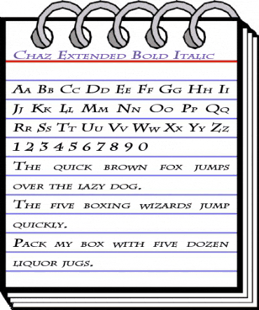 Chaz Extended Bold Italic animated font preview