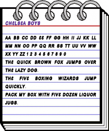 Chelsea Boys Regular animated font preview