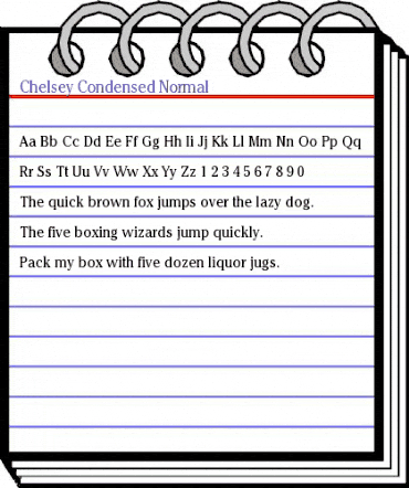 Chelsey-Condensed Normal animated font preview