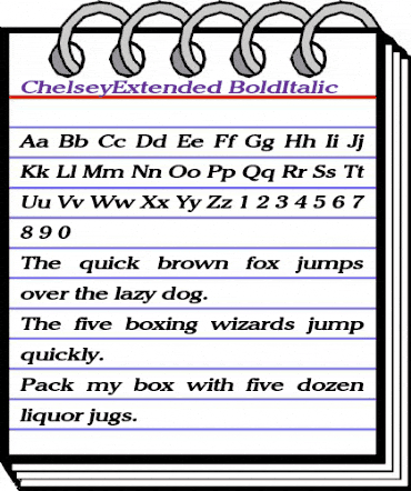 ChelseyExtended BoldItalic animated font preview ChelseyExtended BoldItalic animated font preview