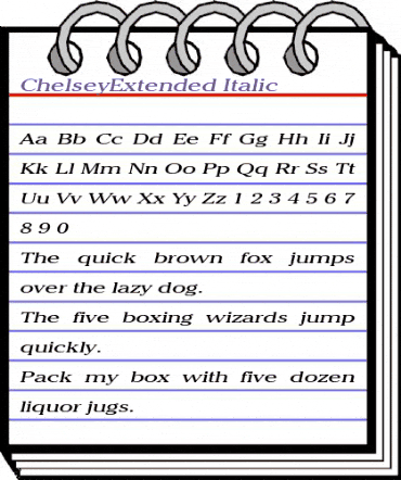 ChelseyExtended Italic animated font preview ChelseyExtended Italic animated font preview