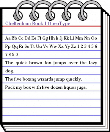 Cheltenham Regular animated font preview