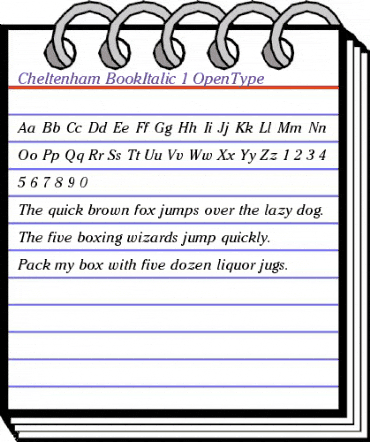Cheltenham Regular animated font preview