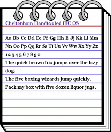 Cheltenham Handtooled ITC OS Regular animated font preview