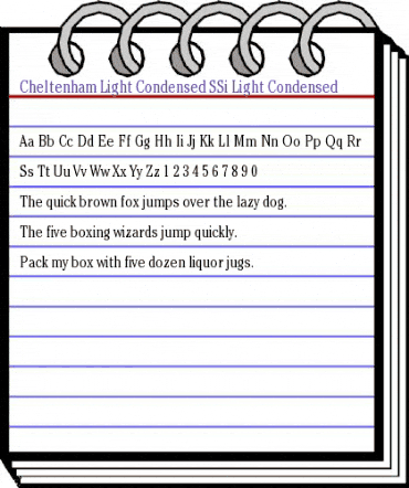 Cheltenham Light Condensed SSi Light Condensed animated font preview