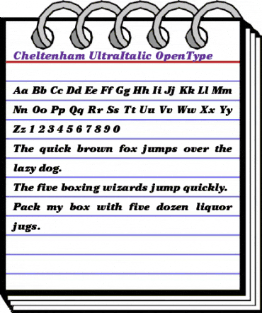 ITC Cheltenham Ultra Italic animated font preview