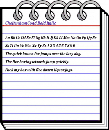 CheltenhamCond Bold Italic animated font preview