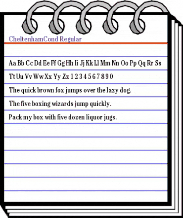 CheltenhamCond Regular animated font preview