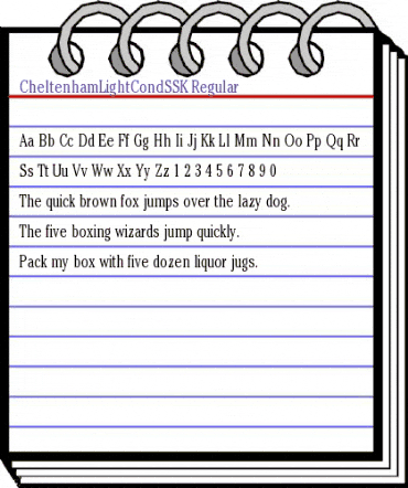 CheltenhamLightCondSSK Regular animated font preview CheltenhamLightCondSSK Regular animated font preview