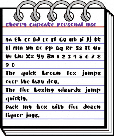Cherry Cupcake Personal Use Regular animated font preview