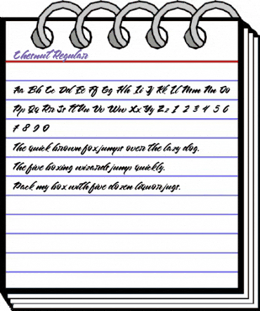 Chesnut Regular animated font preview