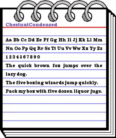 ChestnutCondensed Regular animated font preview