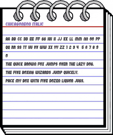 Chicago Neon Italic animated font preview Chicago Neon Italic animated font preview