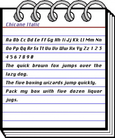 Chicane Italic animated font preview Chicane Italic animated font preview