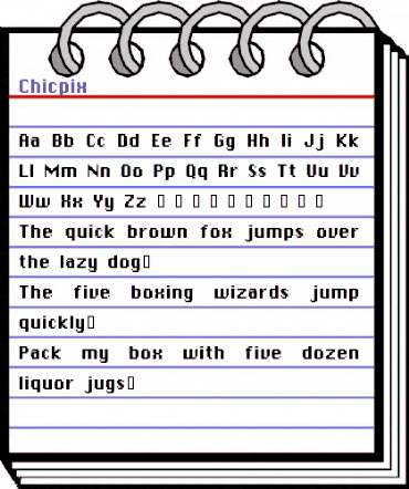 Chicpix Regular animated font preview