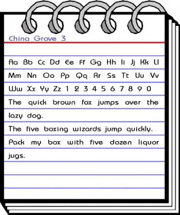 China Grove 3 Regular animated font preview