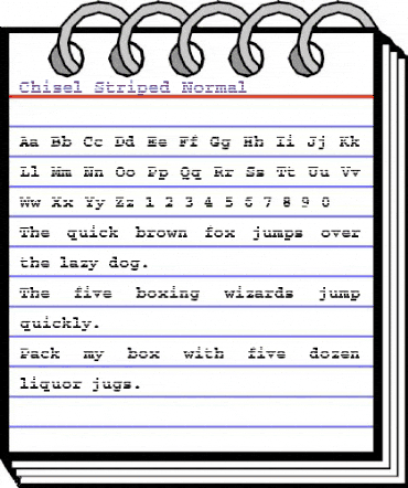 Chisel-Striped Normal animated font preview Chisel-Striped Normal animated font preview