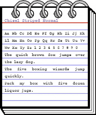 Chisel-Striped Normal animated font preview