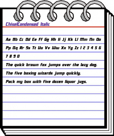 ChiselCondensed Italic animated font preview ChiselCondensed Italic animated font preview