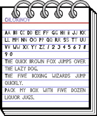 Chlorinov Regular animated font preview