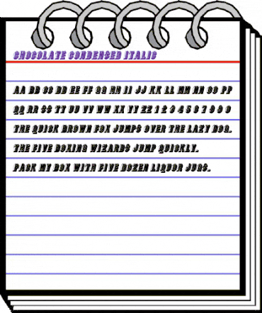 ChocolateCondensed Italic animated font preview