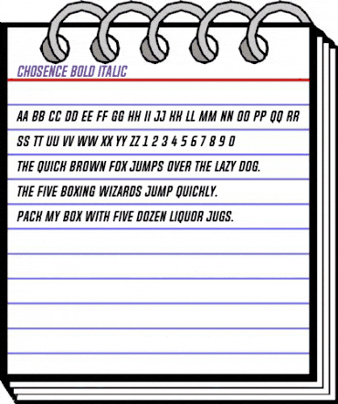 Chosence Bold Italic animated font preview Chosence Bold Italic animated font preview