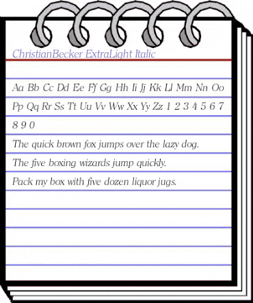 ChristianBecker-ExtraLight Italic animated font preview ChristianBecker-ExtraLight Italic animated font preview