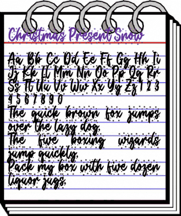 Christmas Present Snow Regular animated font preview