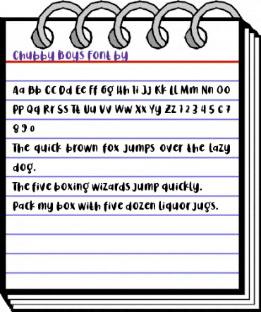Chubby Boys Regular animated font preview