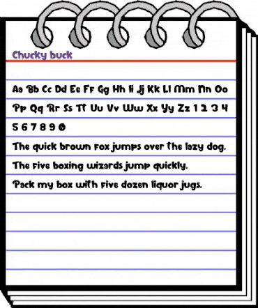 Chucky buck Regular animated font preview