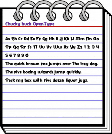 Chucky buck Regular animated font preview