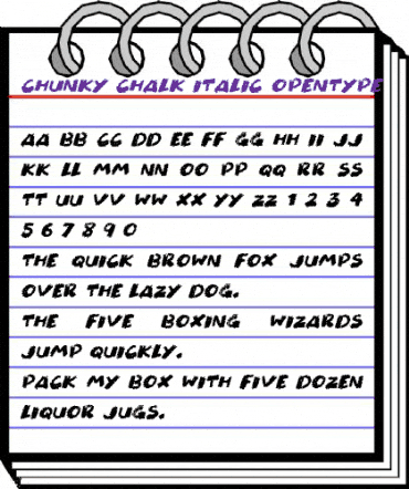 Chunky Chalk Italic animated font preview