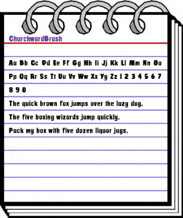 ChurchwardBrush Regular animated font preview