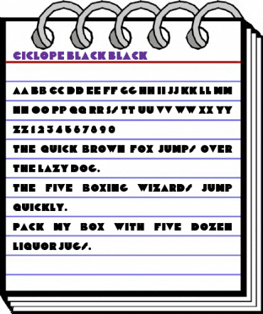 Ciclope Black Black animated font preview