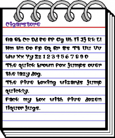 Cigarstore Regular animated font preview