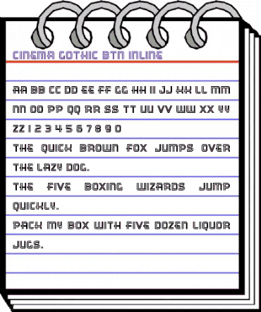 Cinema Gothic BTN Inline Regular animated font preview Cinema Gothic BTN Inline Regular animated font preview