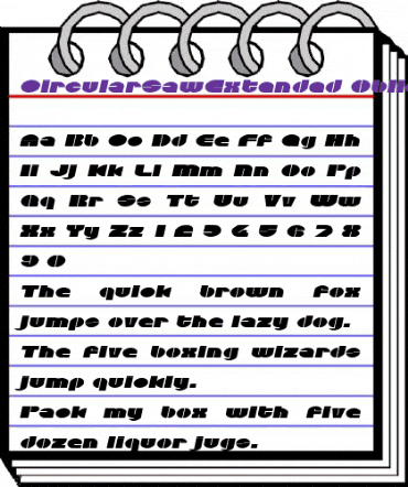 CircularSawExtended Oblique animated font preview CircularSawExtended Oblique animated font preview